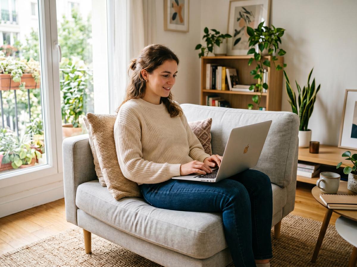 Person completing an online life insurance application on a laptop